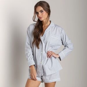Marigot Short Pj Set In Maya Check Grey
